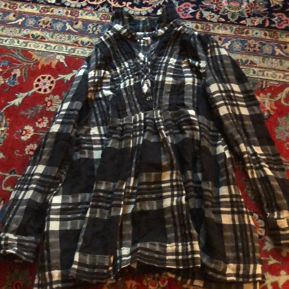 Free People plaid babydoll dress, size med